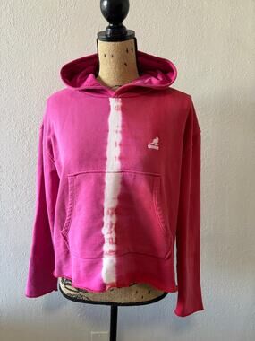 Kangol Sweatshirt Hoodie Tie Dye Cotton Pink Womens Size Medium